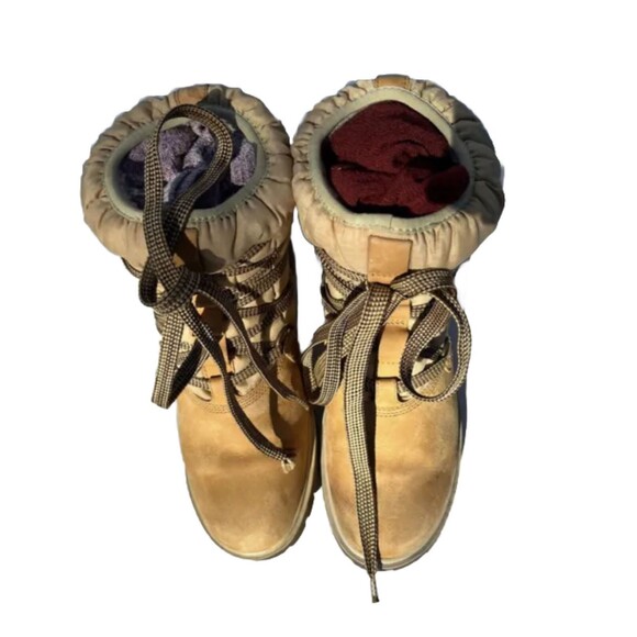 timberland nubuck Nylon sherpa lined Lace Up boots Tan Size 6 - Picture 9 of 12